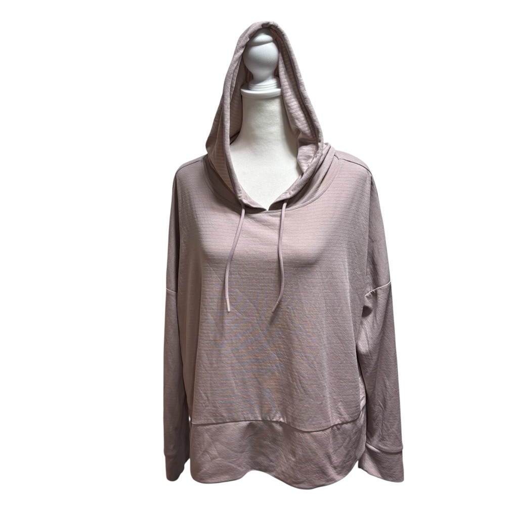 Mondetta Performance Luxury Mauve Pink Textured Grid Pullover Hoodie M 722